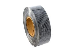 Cinta reflectante adhesiva color blanco. Rollo de 25 metros