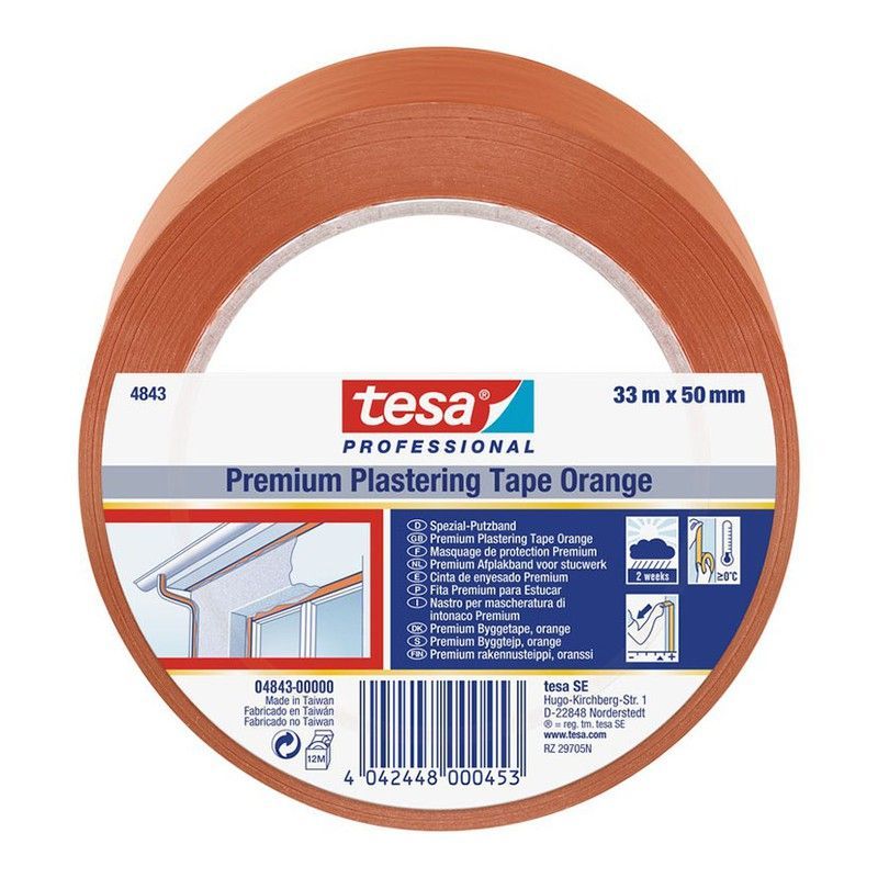 Cinta revoco TESA Premium 4843 Cinta Revoco Naranja 50 Mm X 33 M