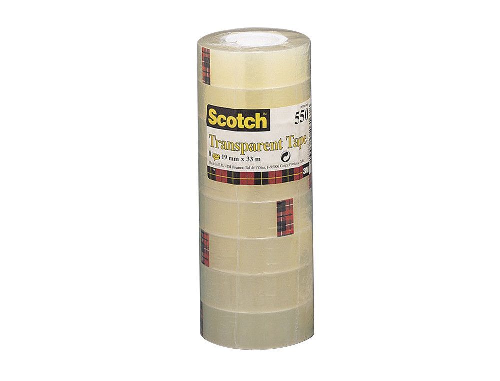 Cinta transparente Scotch 550 19mm x 33m (8 unidades)