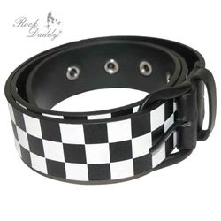 Cinturon Cuadros Negro Blanco