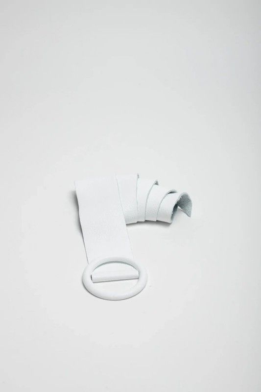 Cinturón De Piel Basic Para Mujer Blanco
