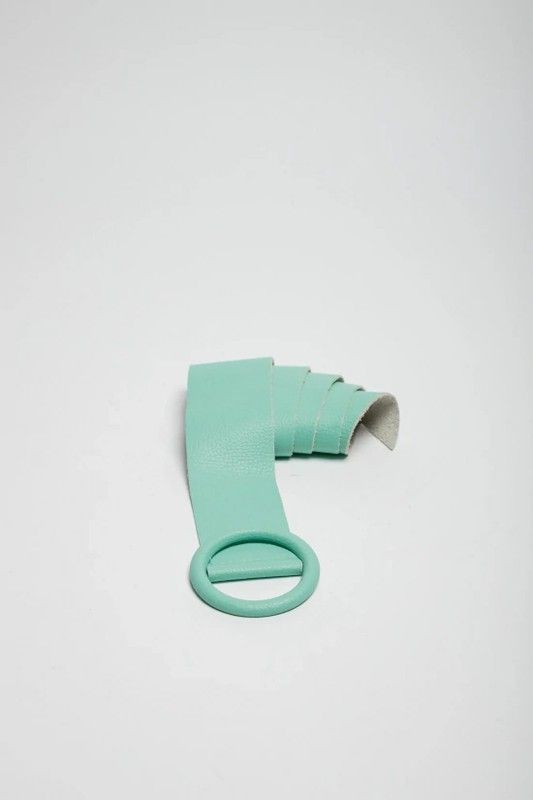Cinturón De Piel Basic Para Mujer Turquesa