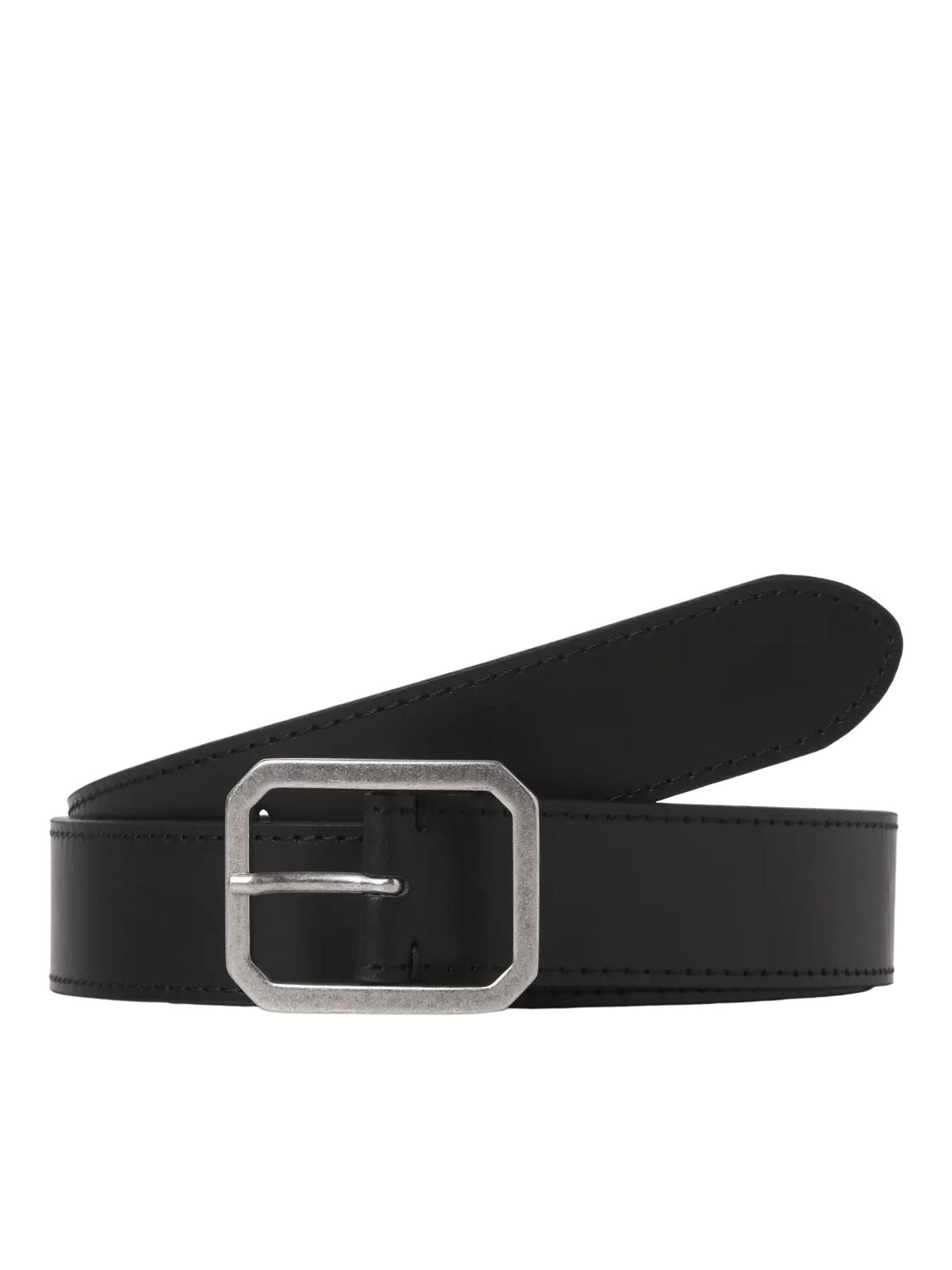 Cinturón de piel con hebilla cuadrada Jack & Jones Black