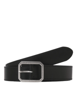 Cinturón de piel con hebilla cuadrada Jack & Jones Black