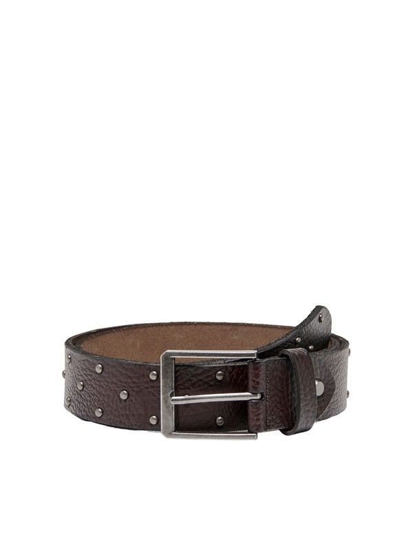 Cinturón de piel con tachuelas Only & Sons Brown