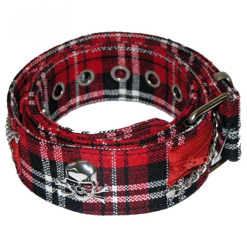 Cinturón de tartán rojo