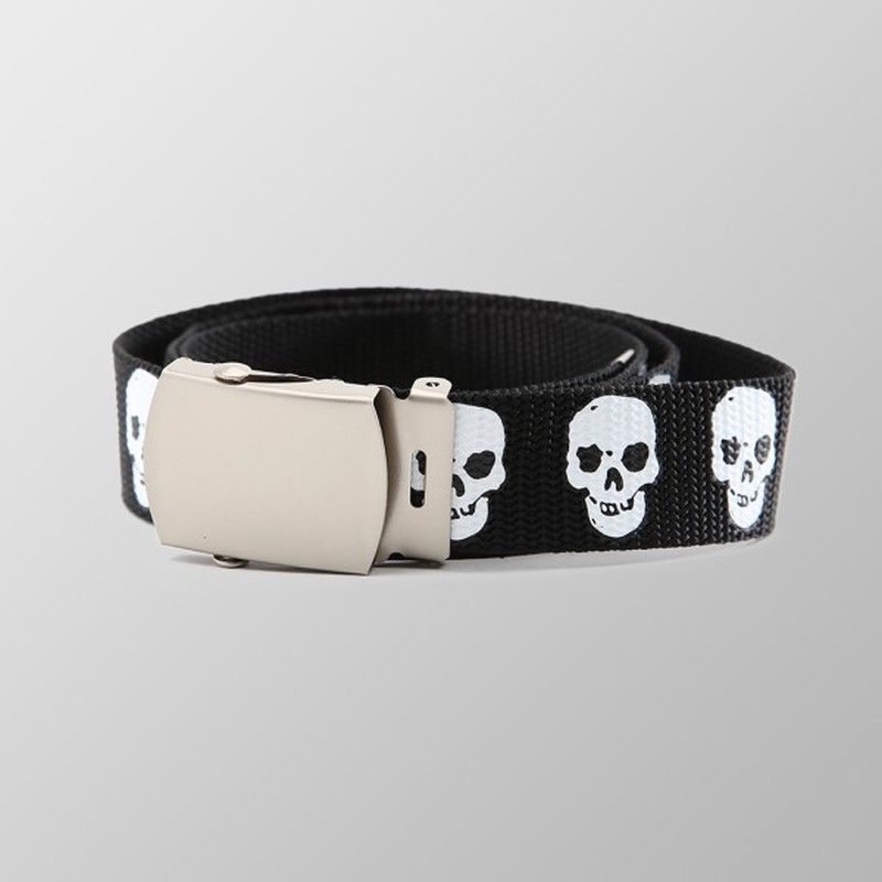 Cinturón de tela con calaveras