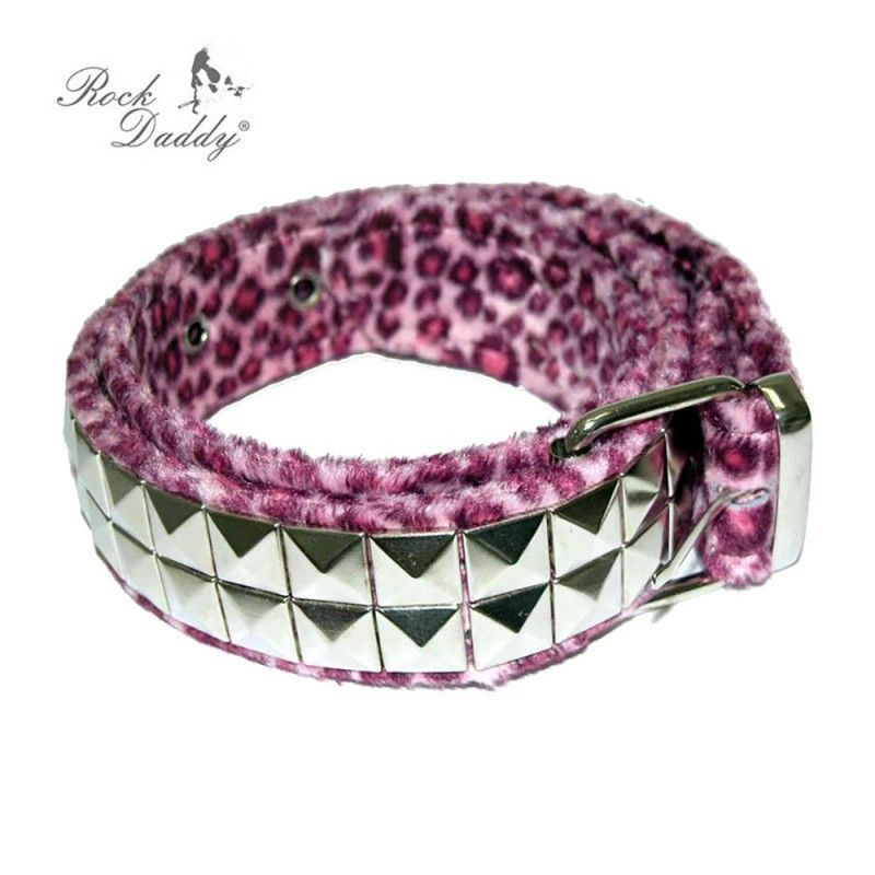 Cinturon Pyr Pelo Leopardo Rosa