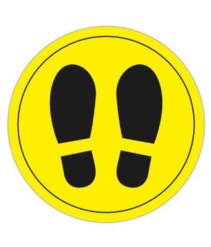 Circulo adhesivo para suelo con huellas