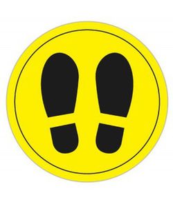Circulo adhesivo para suelo con huellas