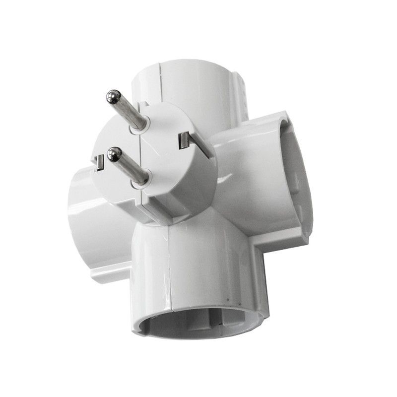 Clavija 4 tomas t/tl salidas laterales 16a 250v envasado