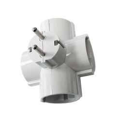 Clavija 4 Tomas T/Tl Salidas Laterales 4,8Mm 16A 250V Blanca (Envasada)