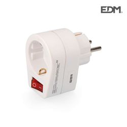 Clavija adaptadora con interruptor envasada edm