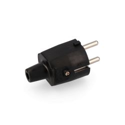 Clavija De Goma 10/16A 250V T/Tl Ip44 4,8Mm Negra (Envasada)