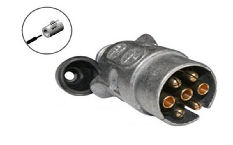 Clavija enchufe 7 polos 12v metalica remolque