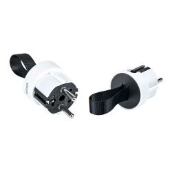 Clavija Extraplana 2P+Tt Schuko Salida Lateral 16 A 250 V~ Facil Extraccion, Blanca