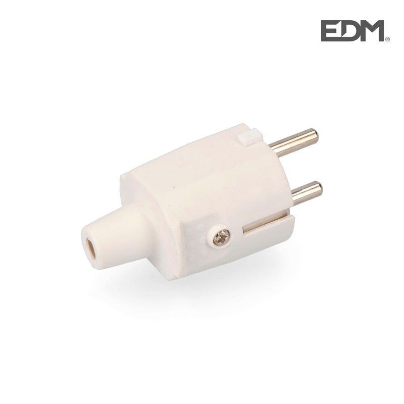 Clavija goma 10/16 a 250 v t/tl ip44 4,8 mm blanca retrac. Edm