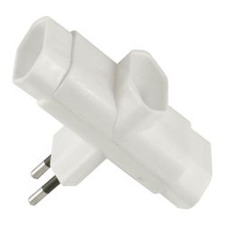 Clavija Triple Lateral 2P 10A 250 V~ Blanca