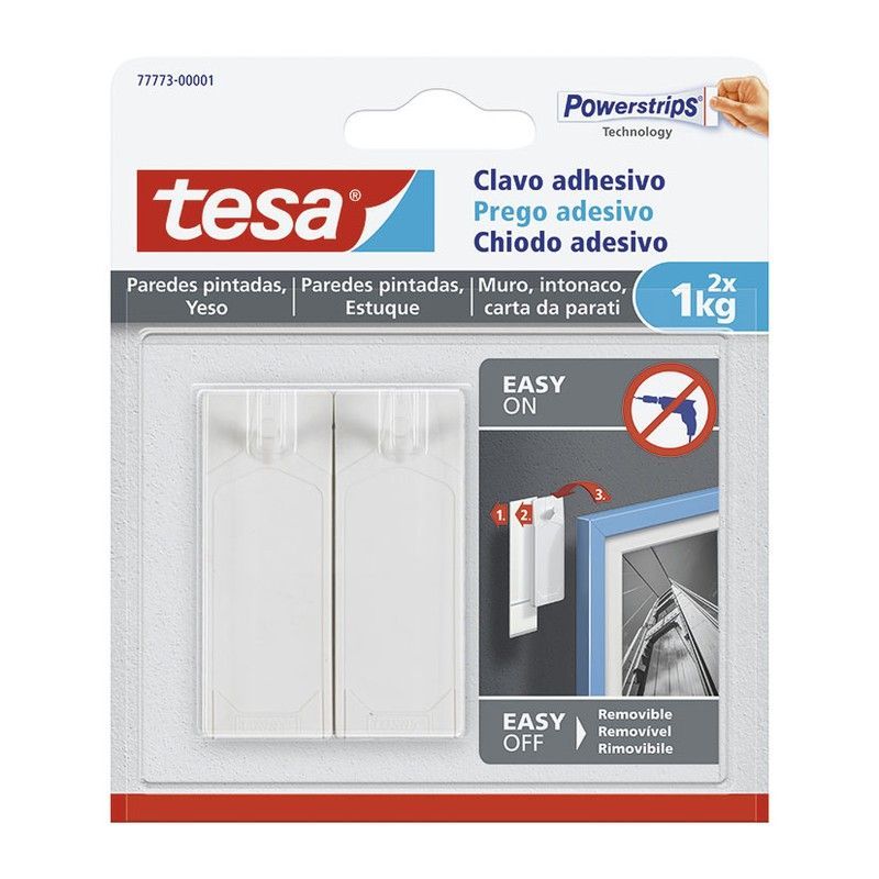 Clavo cuelgacuadros TESA TAPE Smart Mounting. Clavo Adhesivo Hasta 1 Kg. Sup.Delic.
