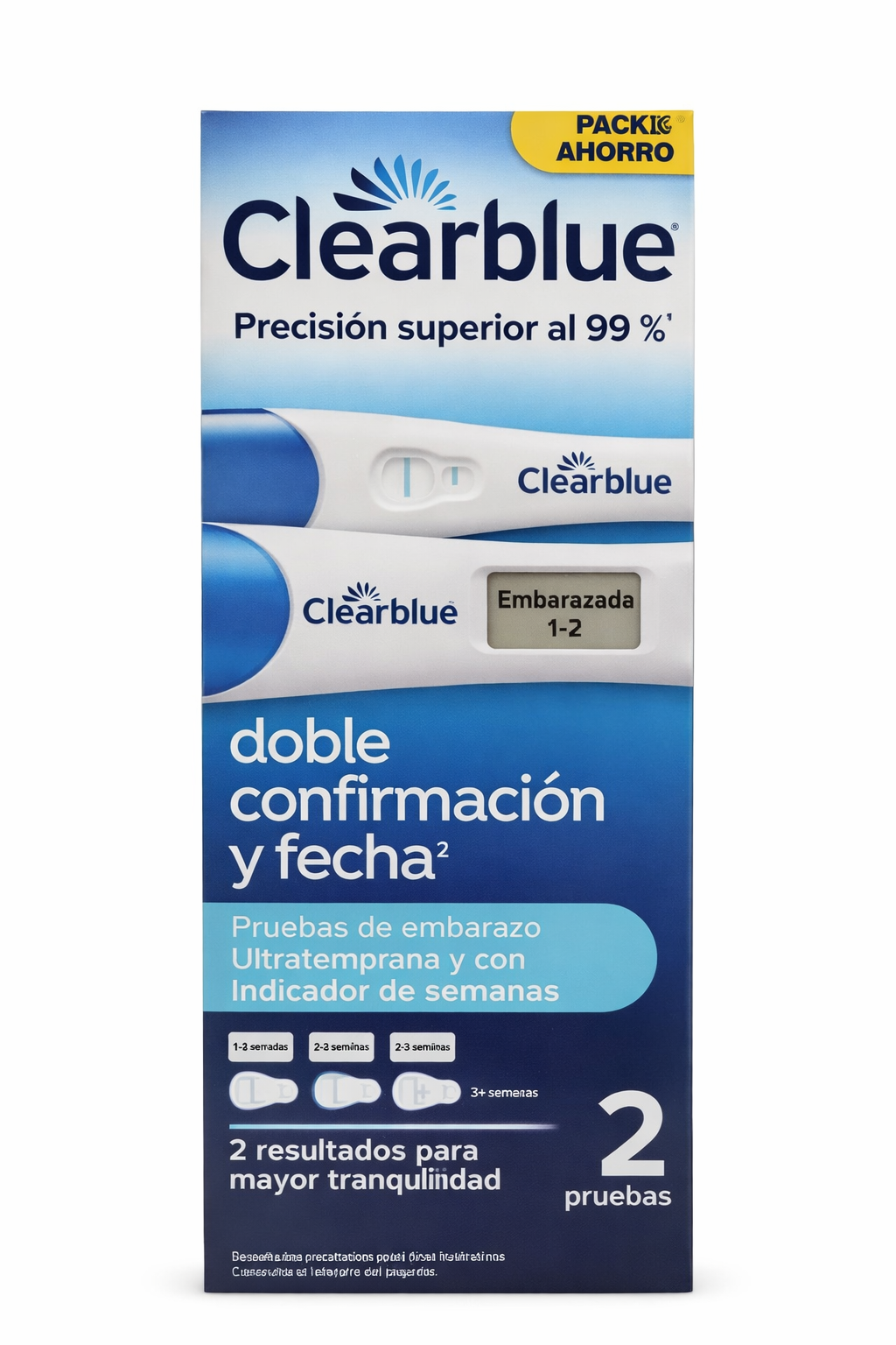 Clearblue Prueba De Embarazo Confirmación y Fecha 2 Pruebas (Digital y Analogica)