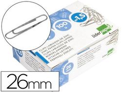 Clips Liderpapel N. 1,5 Labiados 26 mm Caja de 100 Unidades