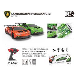 COCHE LAMBORGHINI HURACAN R/C 1:12 VERDE/NARANJA