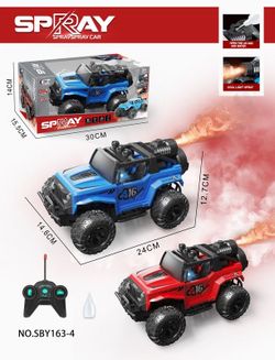 COCHE SPRAY 1:16 RC C/LUCES 2 STDOS (ROJO/AZUL)