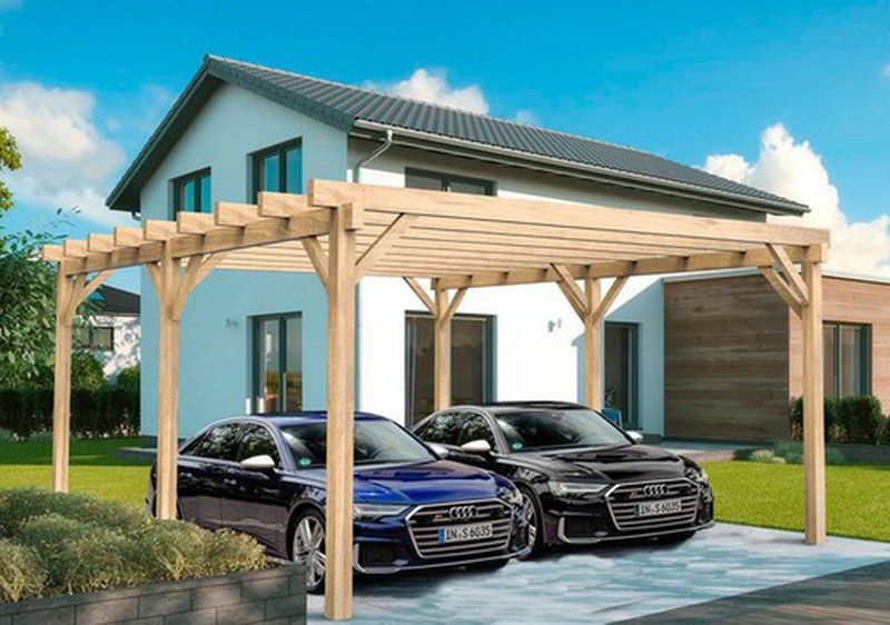 Cochera de Madera Laminada LUGO GL24h + tornilleria INCLUIDA