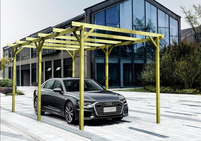 Cochera de Madera Maciza IBIZA con tratamiento Autoclave A4