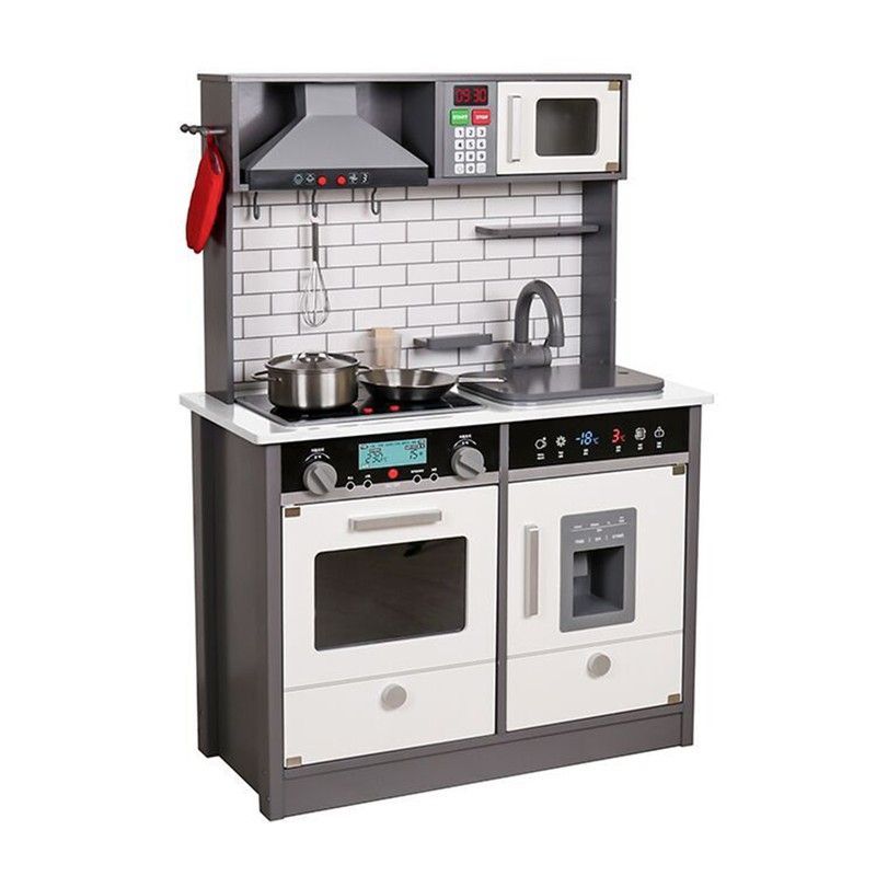 Cocina infantil de madera en gris, 65 x 30 x 93 cm | Little Kitchen
