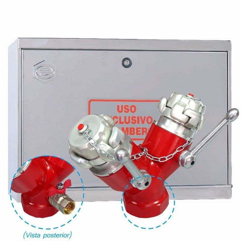 Cofre de superficie IPF columna seca acero inoxidable con bifurcacion y valvula.