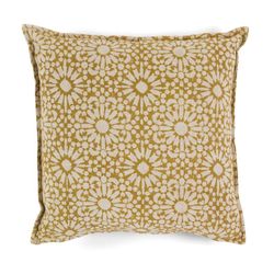 Cojín de algodón beige, 45 x 45 x 10 cm | Marigold