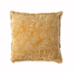 Cojín de algodón mostaza, 45 x 45 x 10 cm | Floral