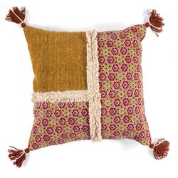 Cojín de algodón multicolor, 45 x 45 x 10 cm | kassia