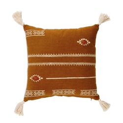 Cojín de algodón terracota, 45 x 45 x 10 cm | Aisha