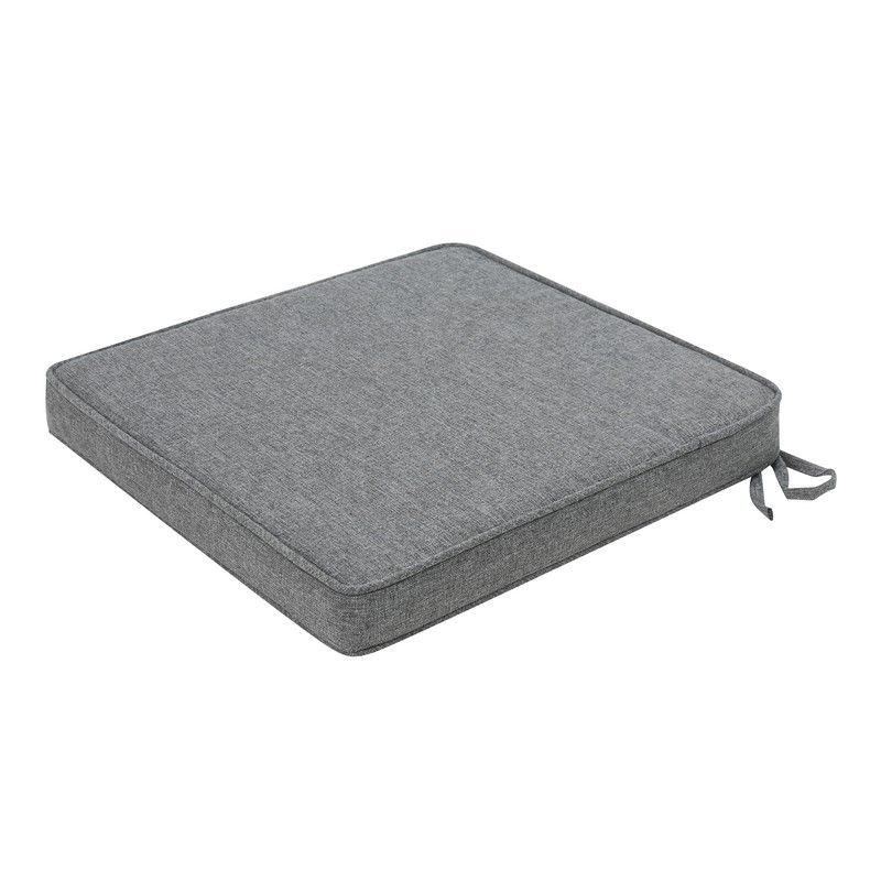 Cojín de asiento para exterior de tejido de olefina en gris oscuro, 36 x 36 x 5 cm | Mooma Confort