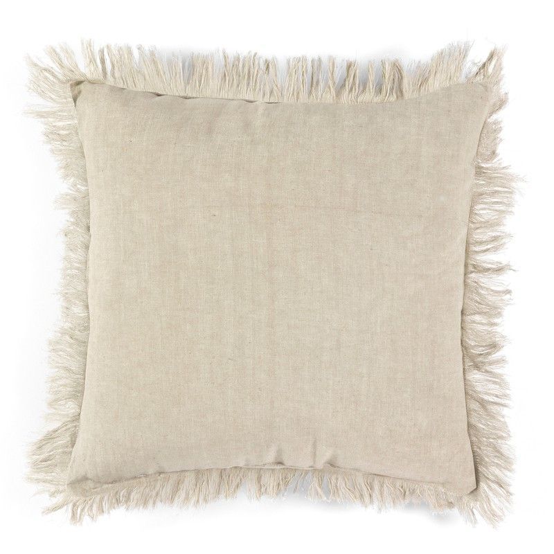 Cojín de lino gris claro, 45 x 45 x 10 cm | Mahé