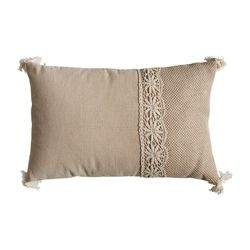 Cojín de poliéster beige, 42 x 10 x 26 cm | Tiker