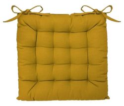 Cojin de silla ocre con lazos 38X38 cm