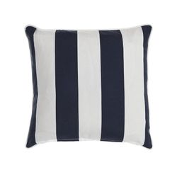 Cojín de tejido en azul y blanco, 40 x 40 x 10 cm | Rayas