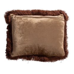 Cojín de terciopelo beige/marrón, 41 x 11 x 38 cm | Zaid