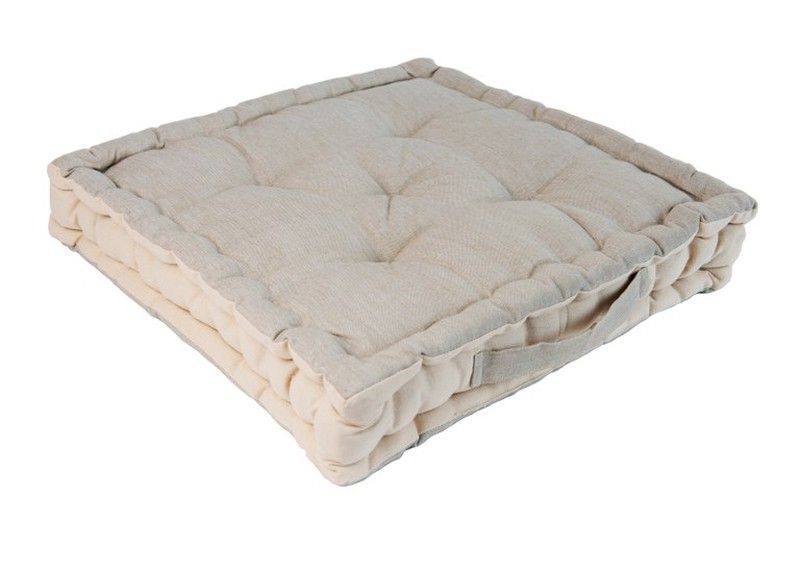 Cojin suelo box beige bi-color 45x45x10 cm
