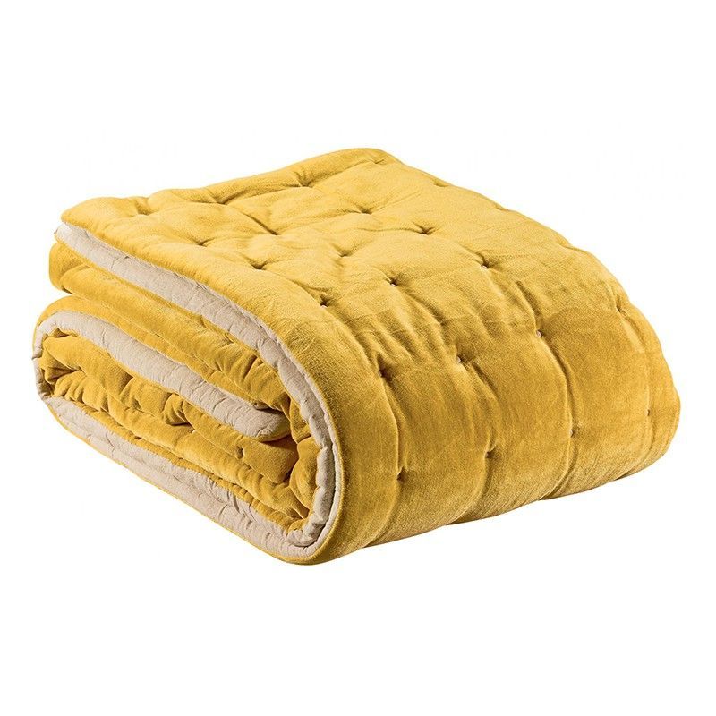 Colcha de algodón en amarillo, 260 x 240 cm | Elise