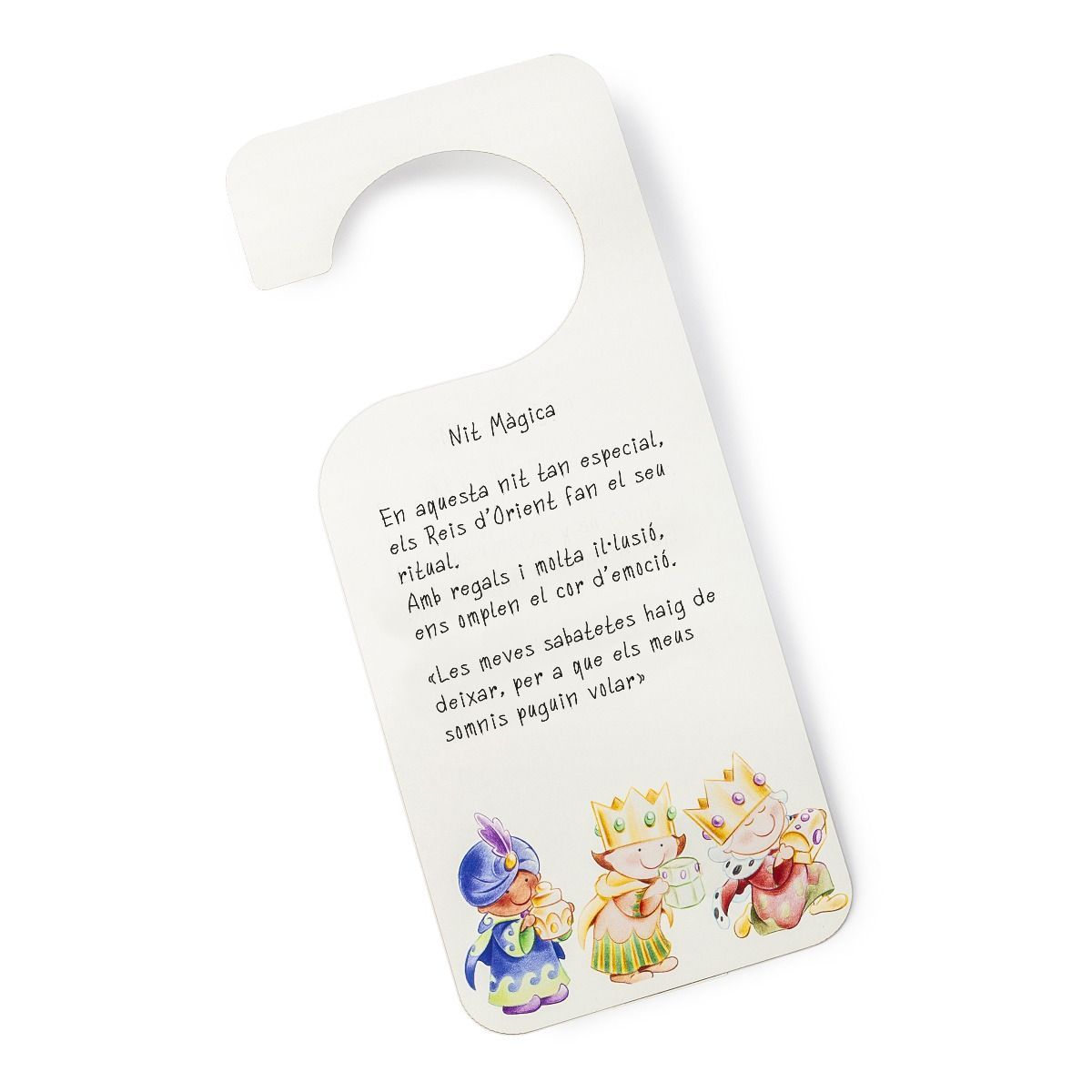 Colgador de puerta mensaje en catalán Reyes Magos