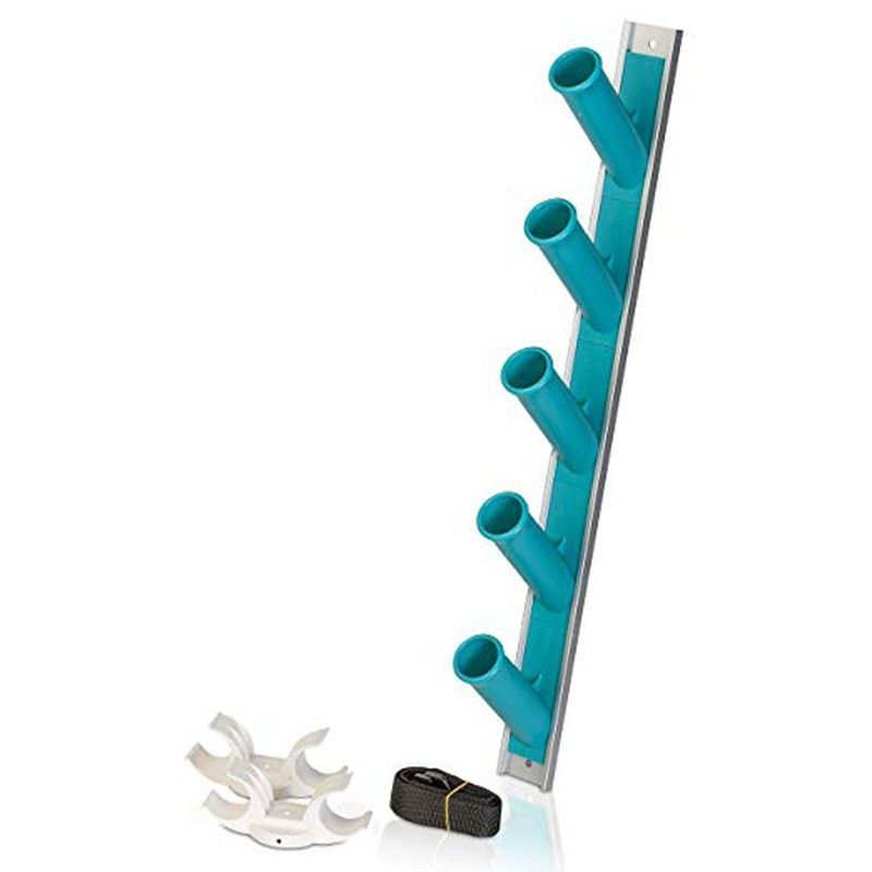 Colgador metalico para utensilios de piscina