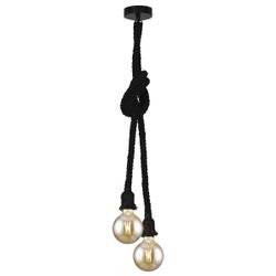 Colgante 2L Rope Cuerda Negra 2 X 60W E-27
