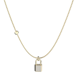 Colgante Acero Dorado Philipp Plein Mujer PJHGA19NU Plein Valentine Candado Cristales