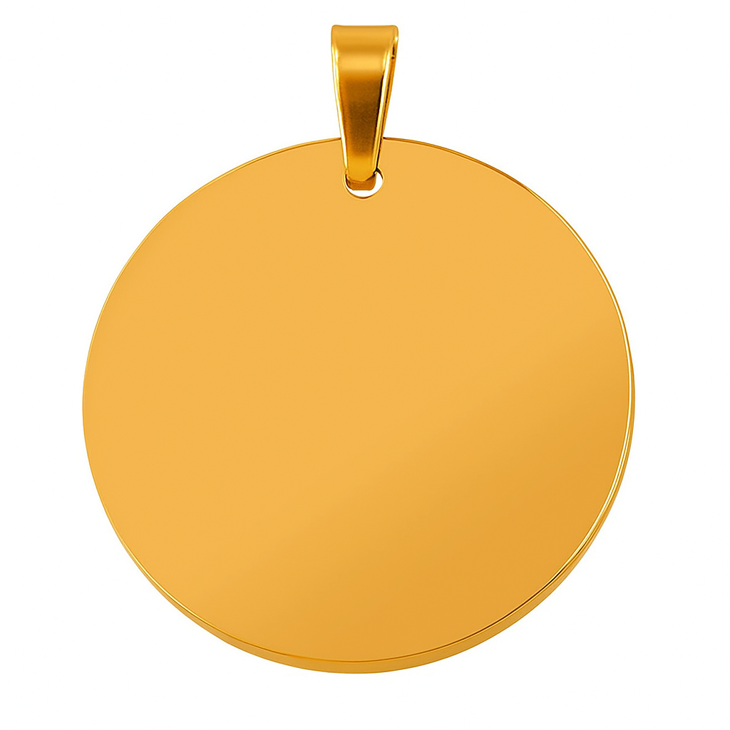 Colgante Acero Dorado SS 35mm 022228 Redondo Grabar