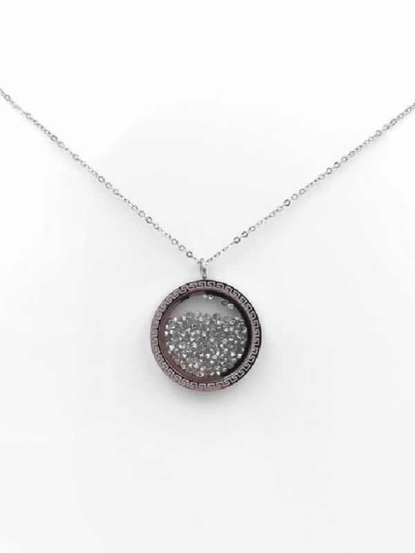 Colgante acero mujer con cristales en el interior