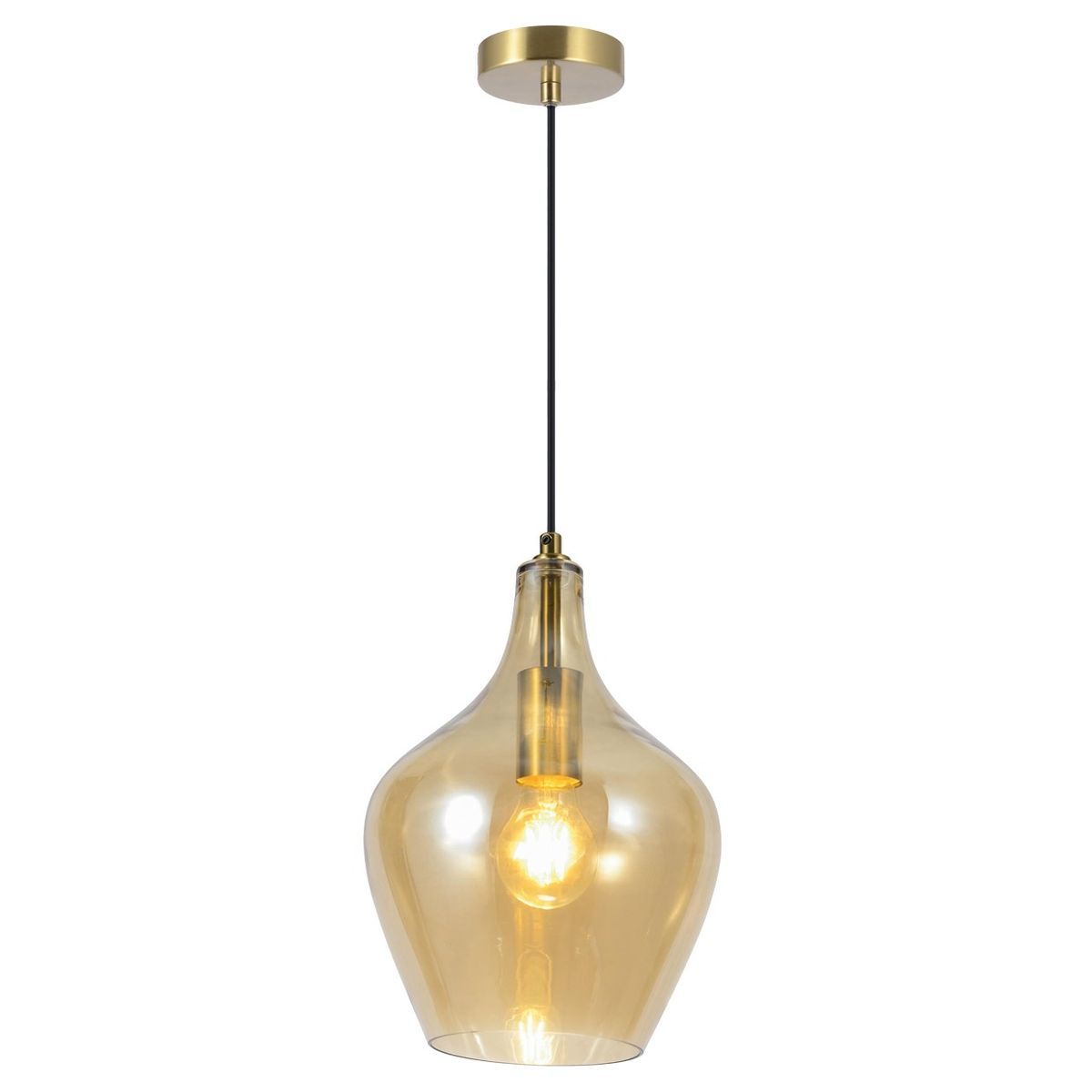 Colgante Aina Latón - Ambar 1 X 60W E-27